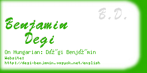 benjamin degi business card